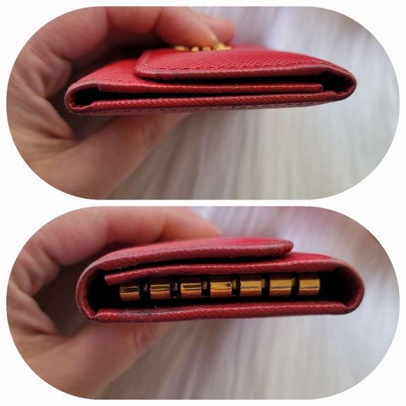 🔑 Prada Red Saffiano Leather 6 Key Holder - Picture 5 of 16
